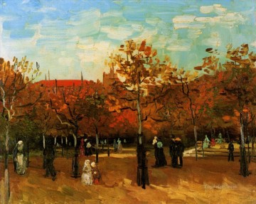 El Bois de Boulogne con gente caminando Vincent van Gogh Pinturas al óleo